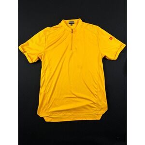 McDonalds Employee Uniform Shirt Mens Large Yellow Quarter Zip Short Sleeve L-R